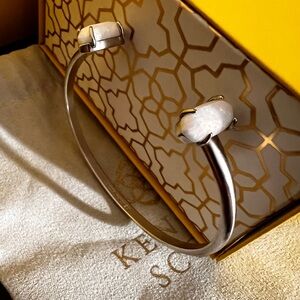 Kendra Scott Edie cuff bracelet in silver/white